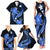 Blue Polynesian Pattern With Tropical Flowers Family Matching Tank Maxi Dress and Hawaiian Shirt LT05 - Polynesian Pride