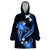 Blue Polynesian Pattern With Tropical Flowers Wearable Blanket Hoodie LT05 One Size Blue - Polynesian Pride