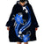 Blue Polynesian Pattern With Tropical Flowers Wearable Blanket Hoodie LT05 - Polynesian Pride