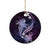 Galaxy Polynesian Pattern With Tropical Flowers Ceramic Ornament