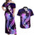 Galaxy Polynesian Pattern With Tropical Flowers Couples Matching Off Shoulder Maxi Dress and Hawaiian Shirt LT05 Galaxy - Polynesian Pride