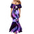 Galaxy Polynesian Pattern With Tropical Flowers Family Matching Mermaid Dress and Hawaiian Shirt LT05 - Polynesian Pride