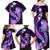 Galaxy Polynesian Pattern With Tropical Flowers Family Matching Off Shoulder Maxi Dress and Hawaiian Shirt LT05 - Polynesian Pride