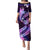 Galaxy Polynesian Pattern With Tropical Flowers Family Matching Puletasi Dress and Hawaiian Shirt LT05 Mom's Dress Galaxy - Polynesian Pride