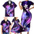 Galaxy Polynesian Pattern With Tropical Flowers Family Matching Short Sleeve Bodycon Dress and Hawaiian Shirt LT05 - Polynesian Pride