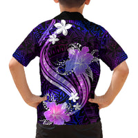 Galaxy Polynesian Pattern With Tropical Flowers Family Matching Summer Maxi Dress and Hawaiian Shirt LT05 - Polynesian Pride