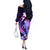 Galaxy Polynesian Pattern With Tropical Flowers Off The Shoulder Long Sleeve Dress LT05 - Polynesian Pride