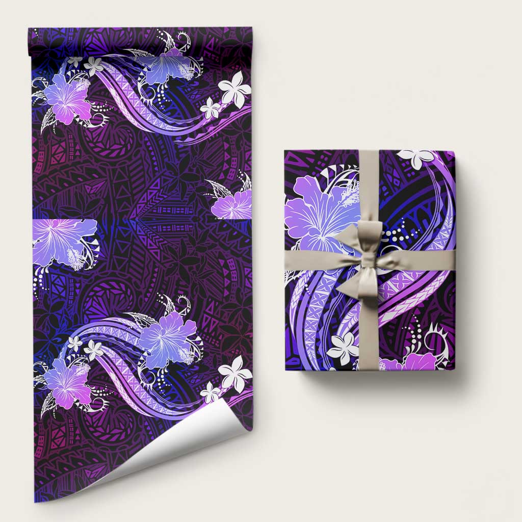 Galaxy Polynesian Pattern With Tropical Flowers Wrapping Paper LT05 58" × 23" Galaxy - Polynesian Pride
