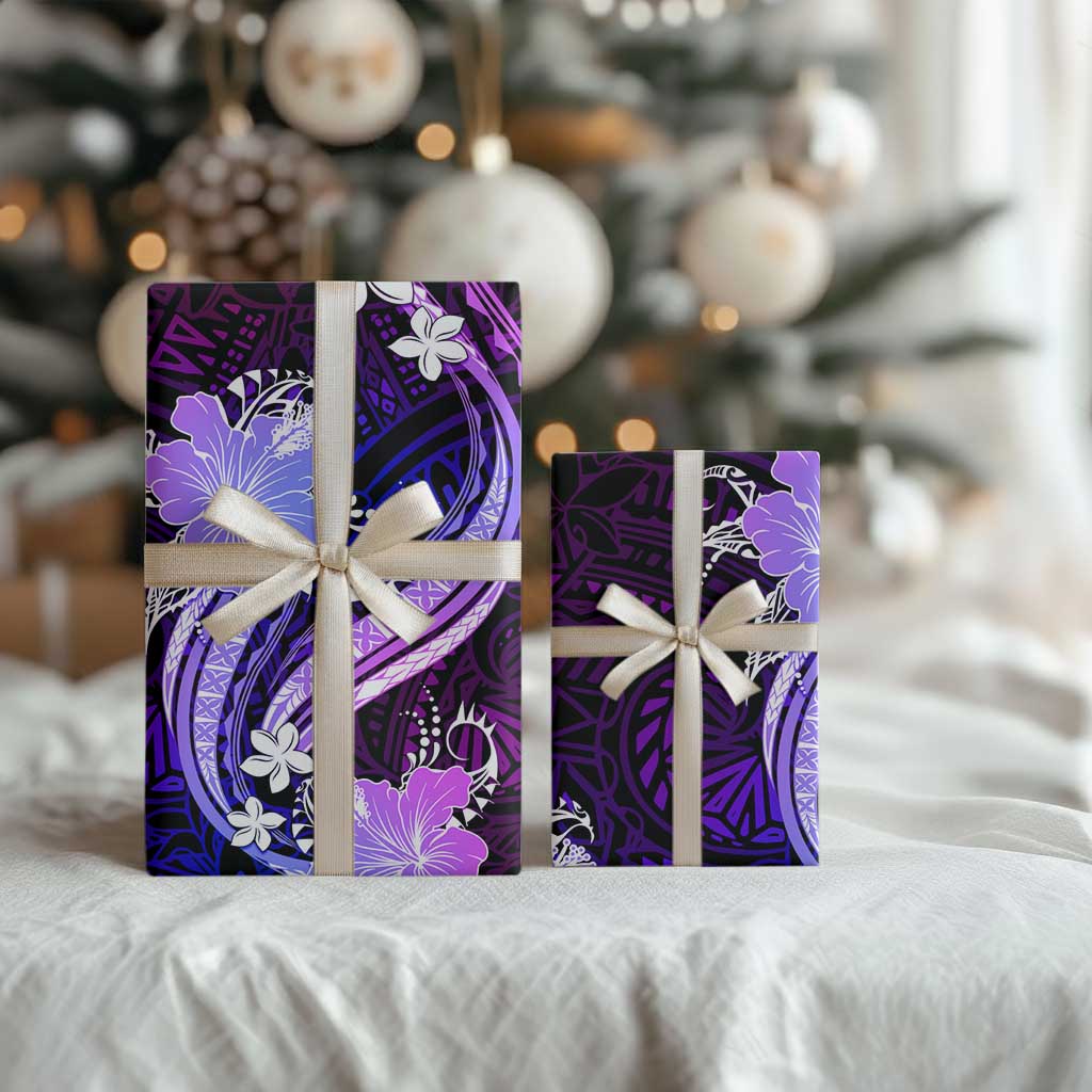 Galaxy Polynesian Pattern With Tropical Flowers Wrapping Paper LT05 - Polynesian Pride