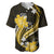 Gold Polynesian Pattern With Tropical Flowers Baseball Jersey LT05 Gold - Polynesian Pride