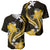 Gold Polynesian Pattern With Tropical Flowers Baseball Jersey LT05 - Polynesian Pride