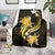 Gold Polynesian Pattern With Tropical Flowers Blanket LT05 - Polynesian Pride