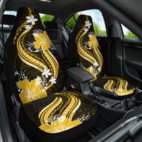 Gold Polynesian Pattern With Tropical Flowers Car Seat Cover LT05 One Size Gold - Polynesian Pride
