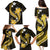 Gold Polynesian Pattern With Tropical Flowers Family Matching Puletasi Dress and Hawaiian Shirt LT05 - Polynesian Pride