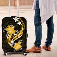 Gold Polynesian Pattern With Tropical Flowers Luggage Cover LT05 Gold - Polynesian Pride