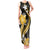 Gold Polynesian Pattern With Tropical Flowers Tank Maxi Dress LT05 Women Gold - Polynesian Pride