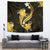 Gold Polynesian Pattern With Tropical Flowers Tapestry LT05 - Polynesian Pride