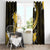 Gold Polynesian Pattern With Tropical Flowers Window Curtain LT05 - Polynesian Pride