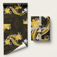 Gold Polynesian Pattern With Tropical Flowers Wrapping Paper LT05 58" × 23" Gold - Polynesian Pride