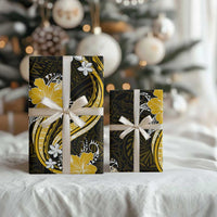 Gold Polynesian Pattern With Tropical Flowers Wrapping Paper LT05 - Polynesian Pride
