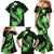 Green Polynesian Pattern With Tropical Flowers Family Matching Mermaid Dress and Hawaiian Shirt LT05 - Polynesian Pride