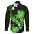 Green Polynesian Pattern With Tropical Flowers Family Matching Mermaid Dress and Hawaiian Shirt LT05 - Polynesian Pride