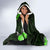 Green Polynesian Pattern With Tropical Flowers Hooded Blanket LT05 - Polynesian Pride