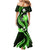 Green Polynesian Pattern With Tropical Flowers Mermaid Dress LT05 - Polynesian Pride