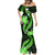 Green Polynesian Pattern With Tropical Flowers Mermaid Dress LT05 - Polynesian Pride