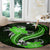 Green Polynesian Pattern With Tropical Flowers Round Carpet LT05 - Polynesian Pride