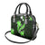 Green Polynesian Pattern With Tropical Flowers Shoulder Handbag LT05 - Polynesian Pride