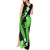 Green Polynesian Pattern With Tropical Flowers Tank Maxi Dress LT05 - Polynesian Pride