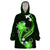 Green Polynesian Pattern With Tropical Flowers Wearable Blanket Hoodie LT05 One Size Green - Polynesian Pride