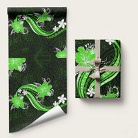 Green Polynesian Pattern With Tropical Flowers Wrapping Paper LT05 58" × 23" Green - Polynesian Pride