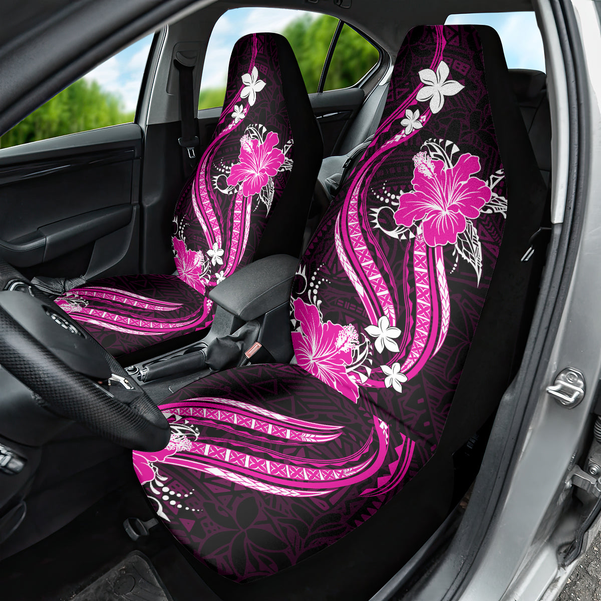 Pink Polynesian Pattern With Tropical Flowers Car Seat Cover LT05 - Polynesian Pride