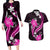 Pink Polynesian Pattern With Tropical Flowers Couples Matching Long Sleeve Bodycon Dress and Hawaiian Shirt LT05 Pink - Polynesian Pride