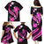 Pink Polynesian Pattern With Tropical Flowers Family Matching Puletasi Dress and Hawaiian Shirt LT05 - Polynesian Pride