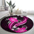 Pink Polynesian Pattern With Tropical Flowers Round Carpet LT05 - Polynesian Pride