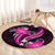 Pink Polynesian Pattern With Tropical Flowers Round Carpet LT05 - Polynesian Pride