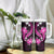 Pink Polynesian Pattern With Tropical Flowers Tumbler With Handle