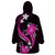 Pink Polynesian Pattern With Tropical Flowers Wearable Blanket Hoodie LT05 - Polynesian Pride