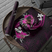 Pink Polynesian Pattern With Tropical Flowers Wrapping Paper LT05 - Polynesian Pride