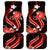 Red Polynesian Pattern With Tropical Flowers Car Mats LT05 Red - Polynesian Pride