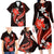 Red Polynesian Pattern With Tropical Flowers Family Matching Long Sleeve Bodycon Dress and Hawaiian Shirt LT05 - Polynesian Pride