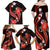 Red Polynesian Pattern With Tropical Flowers Family Matching Off Shoulder Maxi Dress and Hawaiian Shirt LT05 - Polynesian Pride