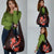 Red Polynesian Pattern With Tropical Flowers Grocery Bag