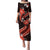 Red Polynesian Pattern With Tropical Flowers Puletasi LT05 Long Dress Red - Polynesian Pride