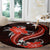 Red Polynesian Pattern With Tropical Flowers Round Carpet LT05 - Polynesian Pride