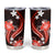 Red Polynesian Pattern With Tropical Flowers Tumbler Cup