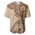 Samoa Siapo Pattern Simple Style Baseball Jersey LT05 Brown - Polynesian Pride